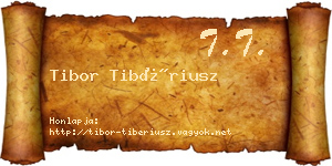 Tibor Tibériusz névjegykártya